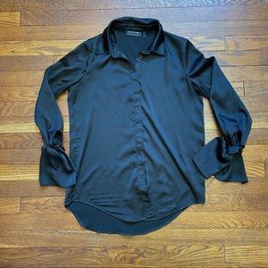 The Fifth Label black button front tie sleeve  dressy blouse size XS